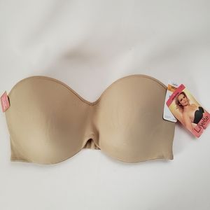 Lilyette Bali Strapless Bra 38DD Underwire Beige